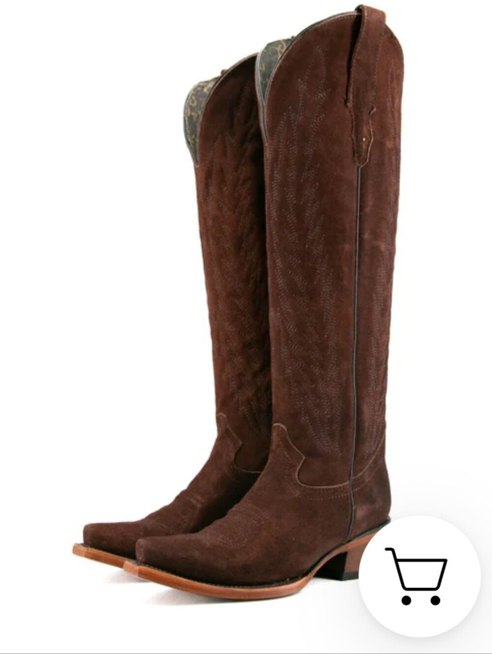 Brown Leather Tall Cowboy Boots